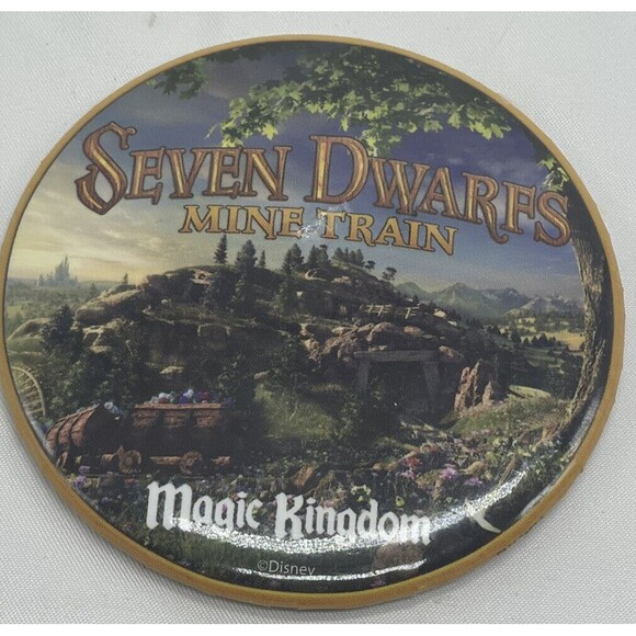 Disney Seven Dwarfs Mine Train Magic Kingdom Grand Opening Celebration Button - Picture 1 of 6
